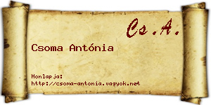 Csoma Antónia névjegykártya